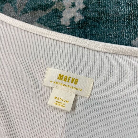 Anthropologie Maeve White Button-Up Shirt - Picture 6 of 9